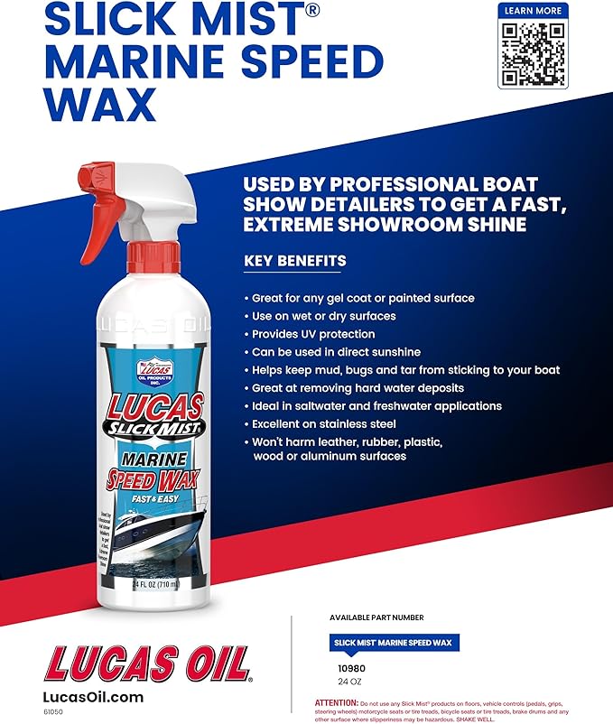 Lucas Oil 10980 Slick Mist Marine Speed Wax (Pack of 12)