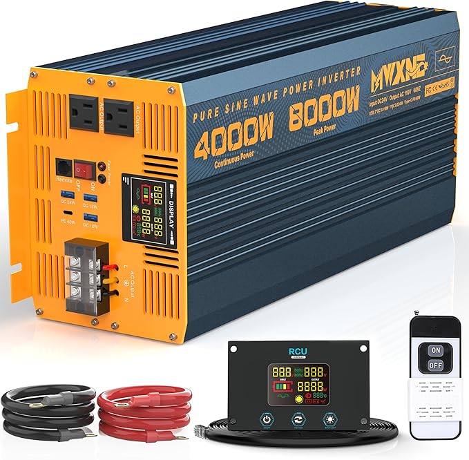 4000W Pure Sine Wave Power Inverter DC 24V to AC 110V 120V