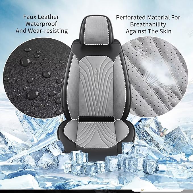 Front Seat Covers Fit for Toyota Camry 2012-2025 Faux Leather Automotive Seat