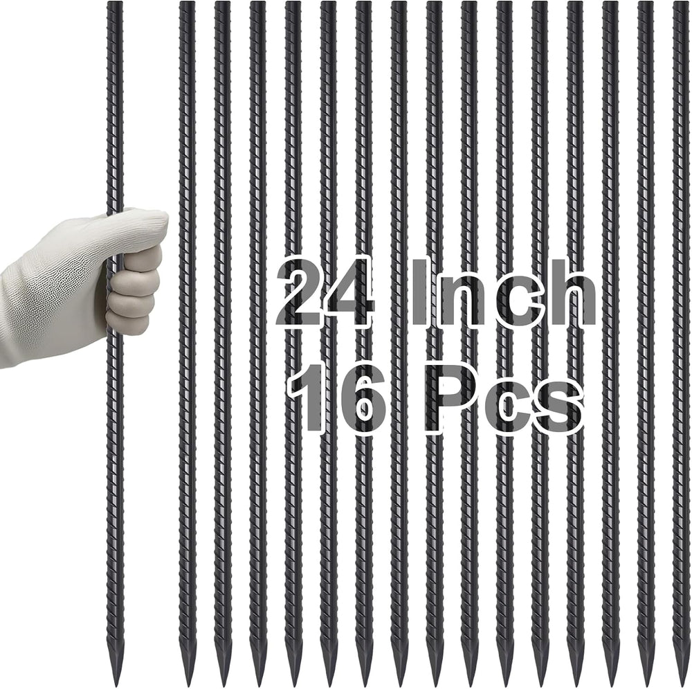 VVOKGO Rebar Stakes 24 Inch Ground Straight Concrete Form Stakes Heavy Duty
