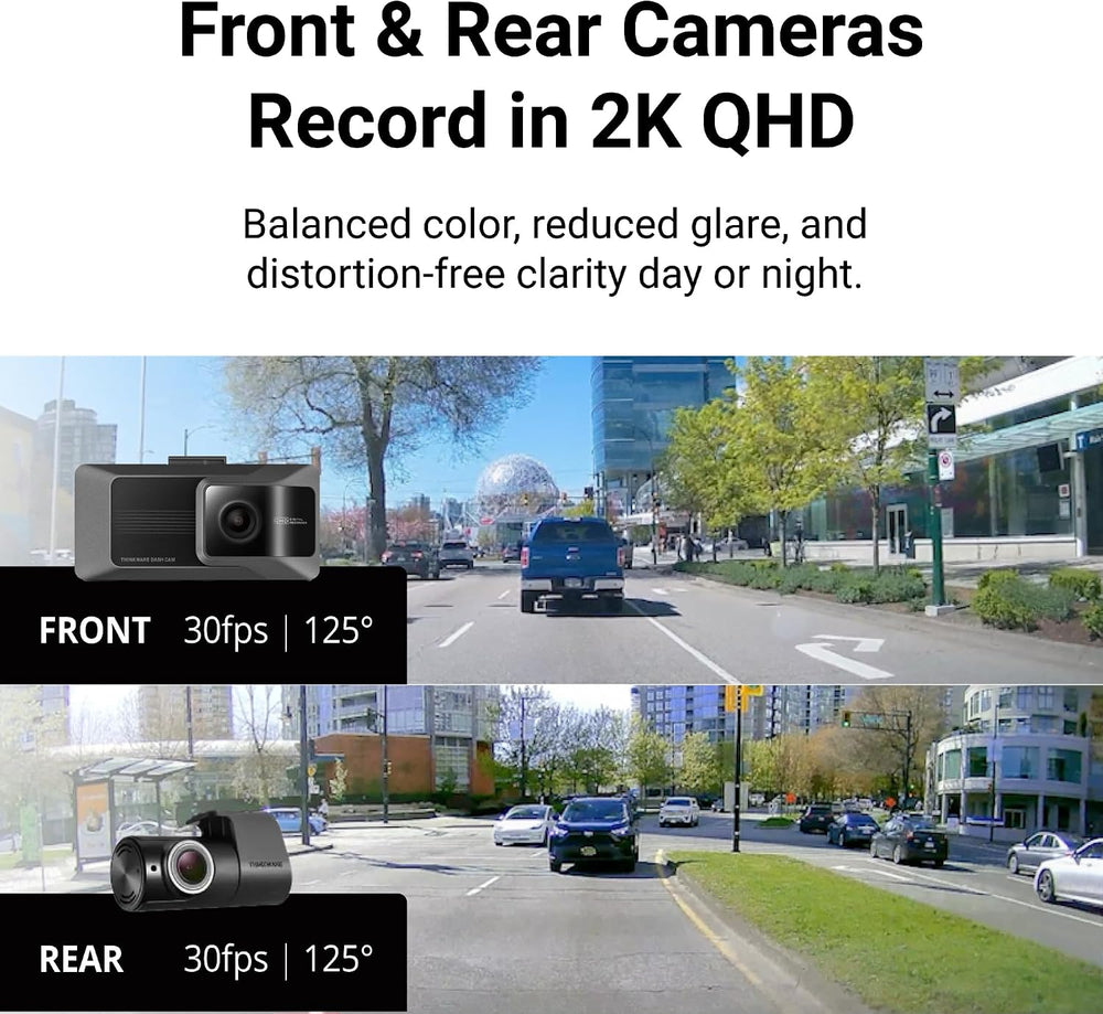 THINKWARE ARC Dash Cam 2K QHD Front and Rear, Wi-Fi, GPS, Touchscreen