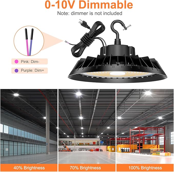 3Pack LED High Bay Lights, Super Bright 240W UFO High Bay LED Shop Lights