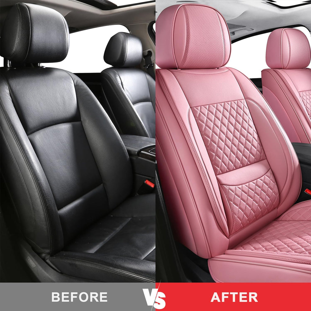 MIROZO Car Seat Covers Full Coverage for SUV Sedan Truck,Pink Full Set