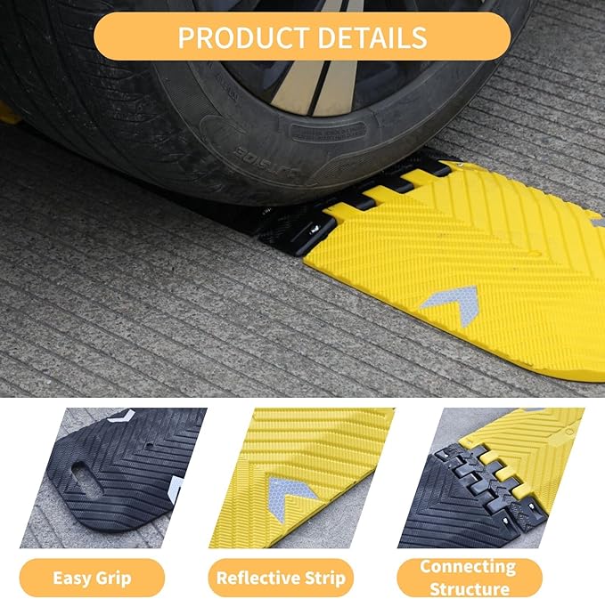 Collapsible Speed Bumps for Road - 10 Ft Portable Traffic Hump for Driveway