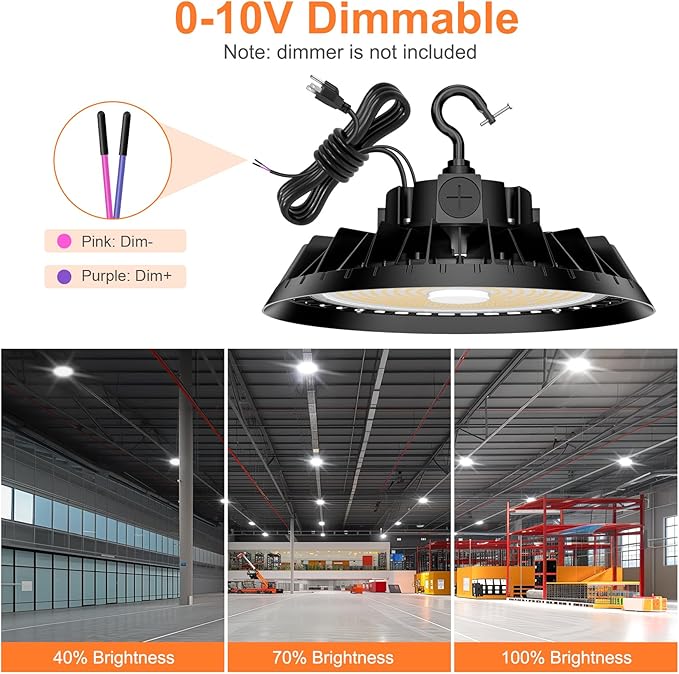 3Pack LED High Bay Lights, 200W UFO High Bay LED Shop Lights, 30000LM