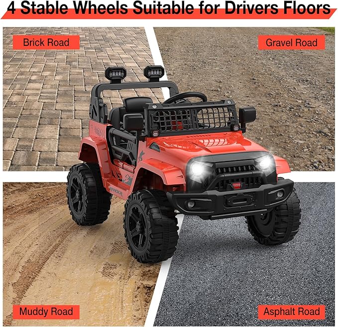 12V Kids Electric Ride On Truck Car w/Parent Remote Control, Spring Suspension