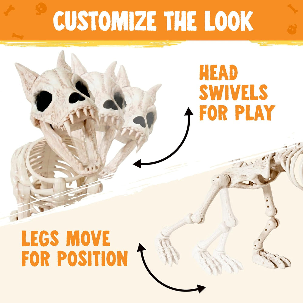 JOYIN 34” Wolf Skeleton Halloween Decoration, Plastic Animal Skeleton with Mo...