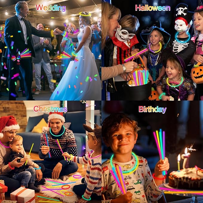 Halloween Glow Sticks Bulk Party Pack- Ultra Bright 800pk Glow in the Dark Pa...