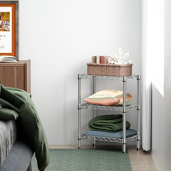 750 lbs 3 Tier Shelf Metal Storage Shelves Wire Rack Closet Organizers