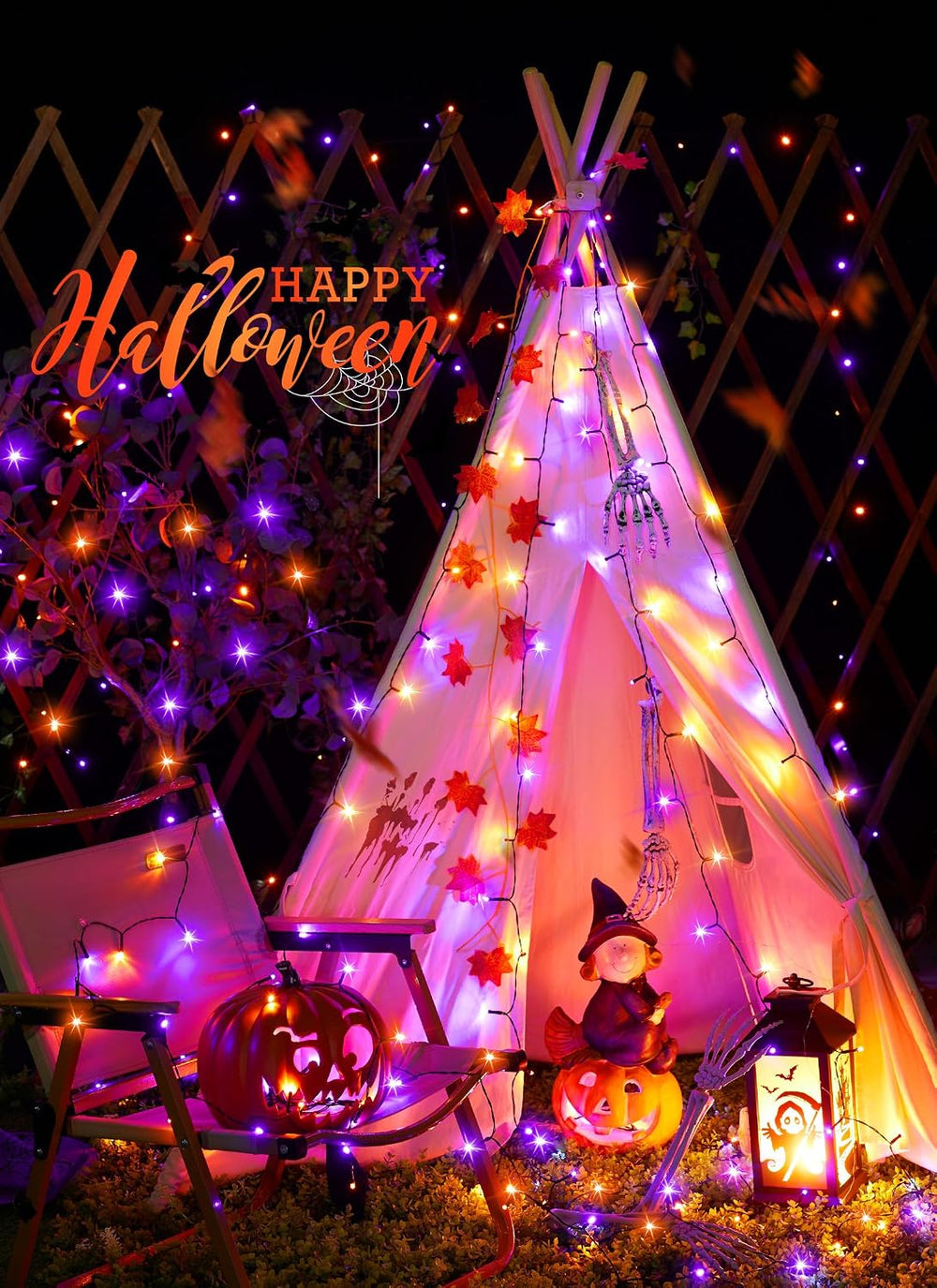 Minetom Halloween Solar Lights Outdoor,4Pack Total 160FT Halloweeen Light
