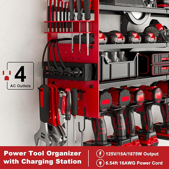 12 Cordless Drill Holder Large Power Tool Organizer Wall Mount