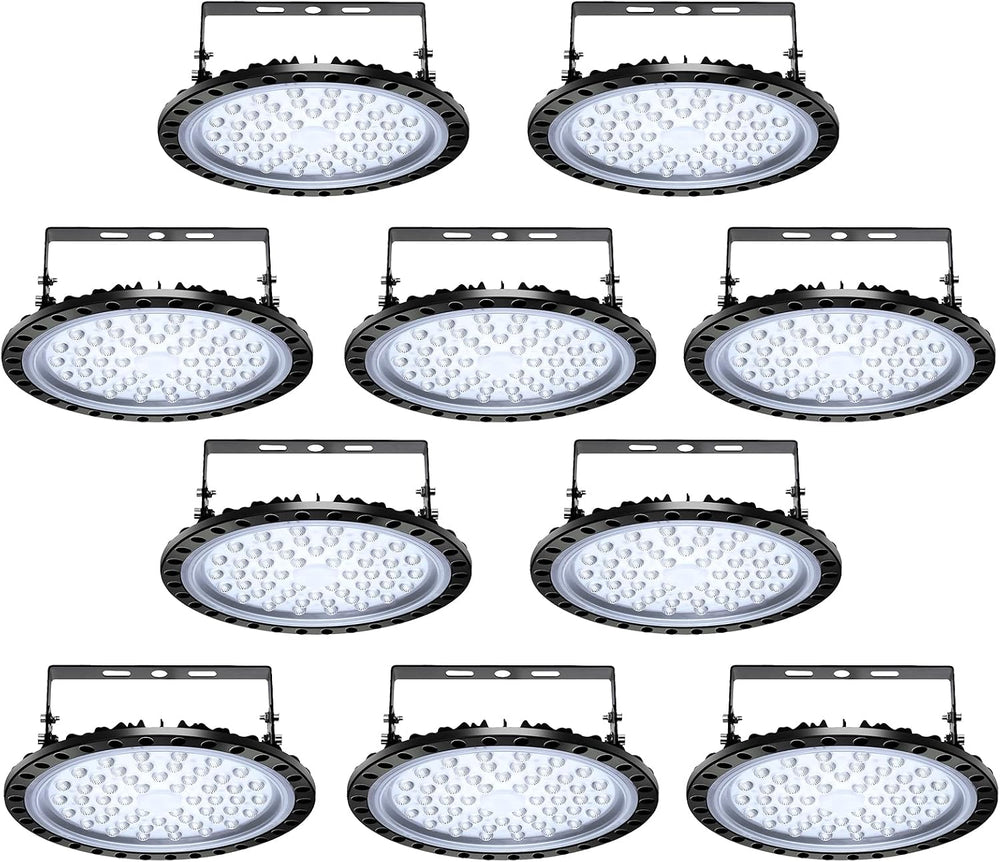 Viugreum 10 Pack 200W UFO LED High Bay Light, 20000LM 6500K Daylight White LED