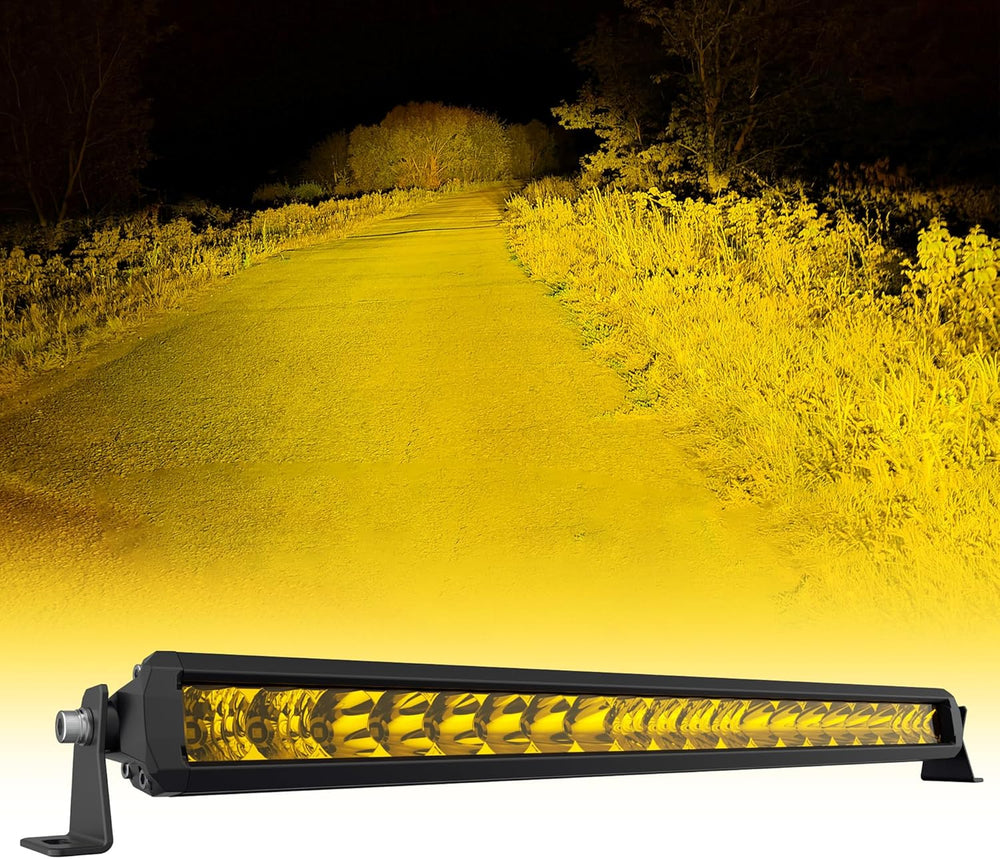 4WDKING 22 Inch Amber LED Light Bar 100W Screwless Spot Flood Combo Offroad