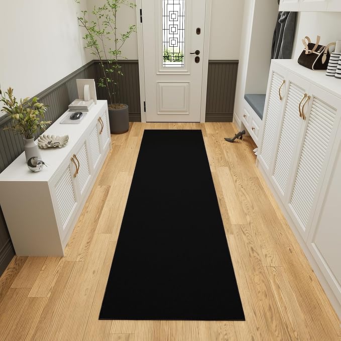 Ottomanson Hallway Runner Rug 2'7" x 9'10" Non Slip Solid A...