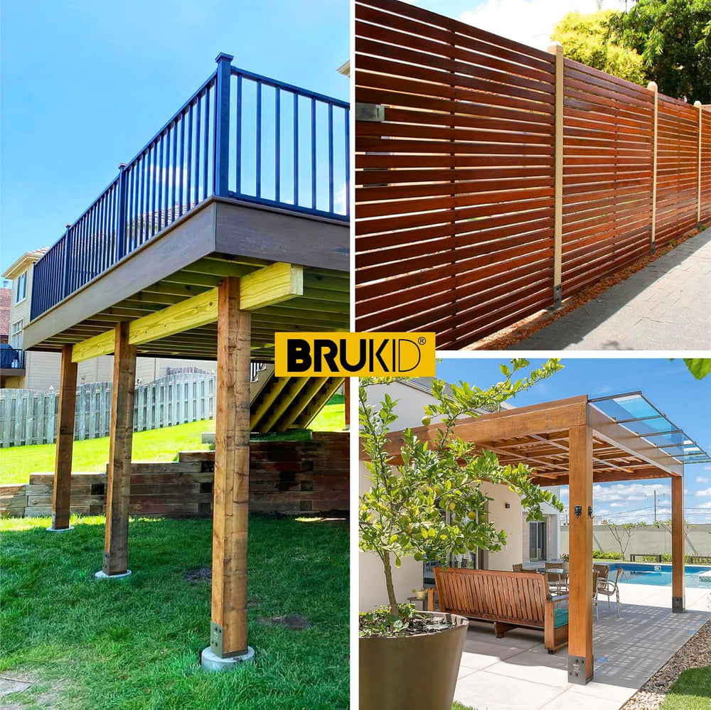 Stainless Steel 4 x 4 (Actual: 3.5" x 3.5") Deck Post Base, Post An...