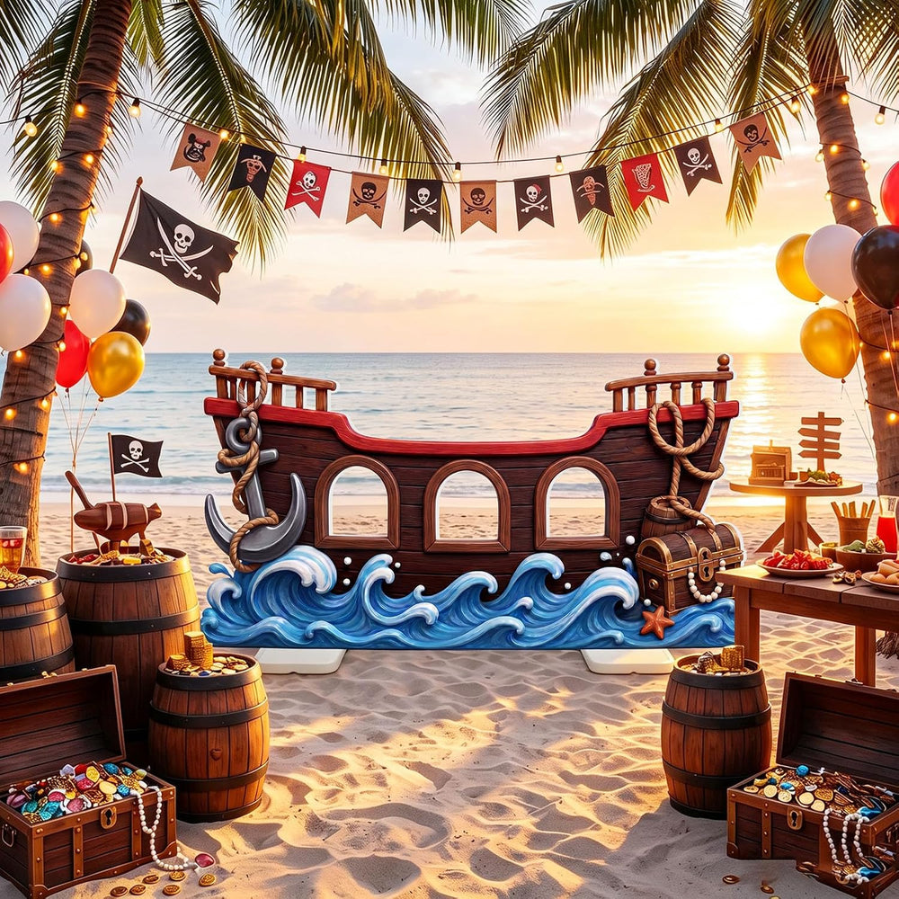 Qunclay Pirate Party Decoration Cardboard Cutout Stand Up Life Size, 4.4ft Pi...