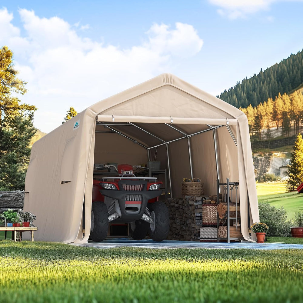 ADVANCE OUTDOOR Heavy Duty 10X20 ft Carport Outdoor Patio Portable Canopy Sto...