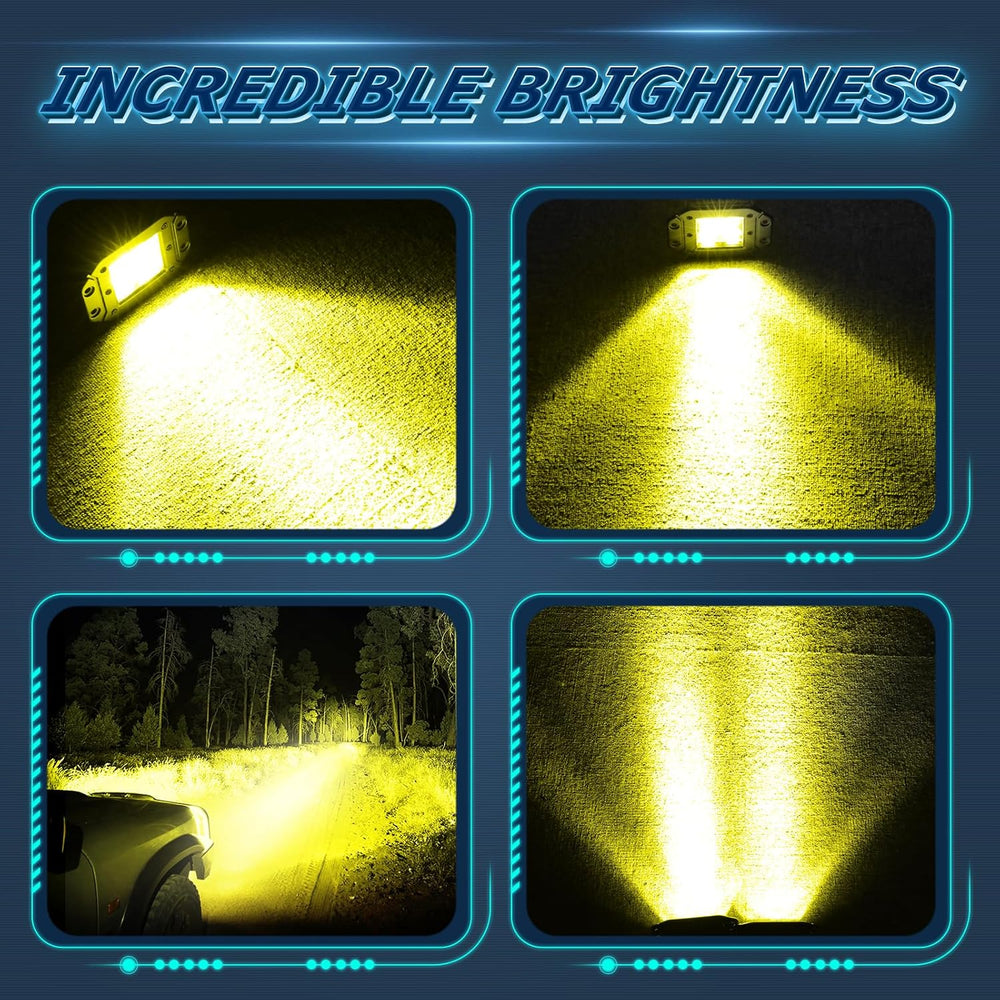 Flush Mount LED Pods Amber, Niwaker 2Pcs 5'' 100W CREE LED Work Light...