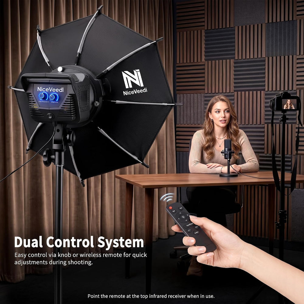 Niceveedi Softbox Lighting Kit, 2700-6500K LED Photography Lighting with 16.5...