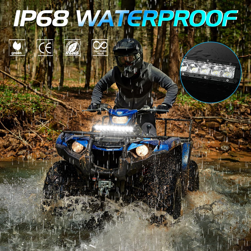 10 Inch Light Bar, Niwaker 50W Single Row LED Light Bar Spot Flood Combo Driv...