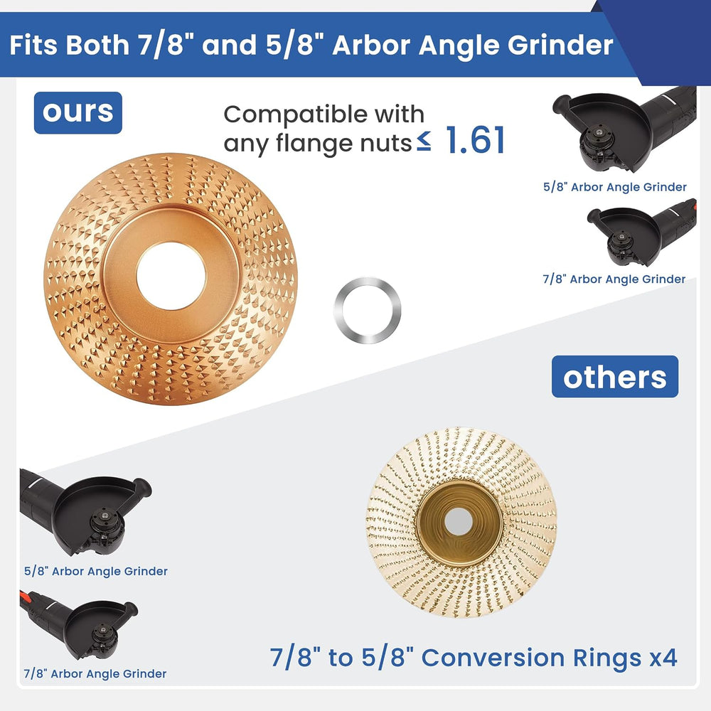 15 Pcs Wood Carving Disc Set, 4 1/2 Inch Grinding Wheels