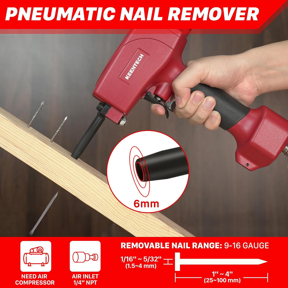 KEENTECH Pneumatic Nail Remover, Fast & Labor-Saving Air Punch Nailer, De...