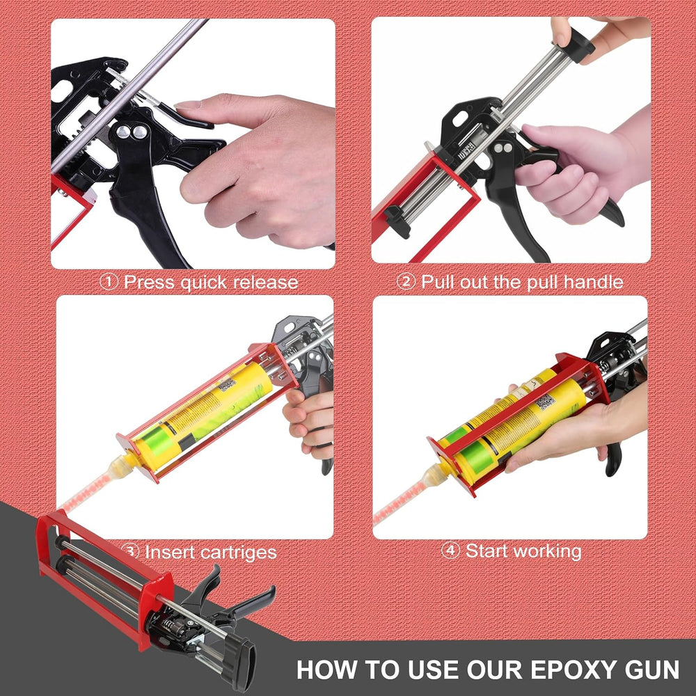 Epoxy Gun Dual Cartridge Applicator 450mL/600mL/650mL, Manual 1:1 & 2:1 R...