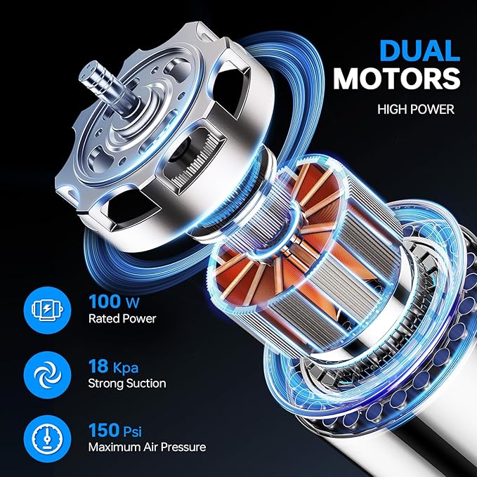 THINKWORK 20V Car Vacuum & Air Compressor, Dual Function High Power Handheld