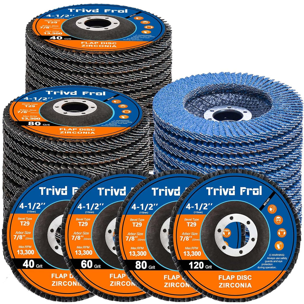 40 Pack Flap Discs 4 1/2 for Angle Grinder Sanding Disc - Trivd Frol 40/60/80...