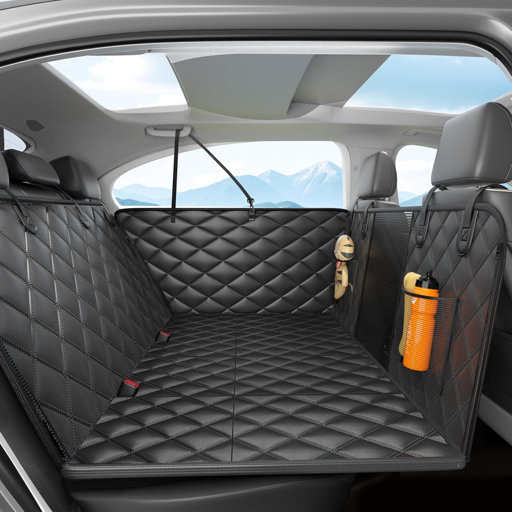Dog Car Seat Cover for Back Seat, Hard Bottom Back Seat Extender for Dog