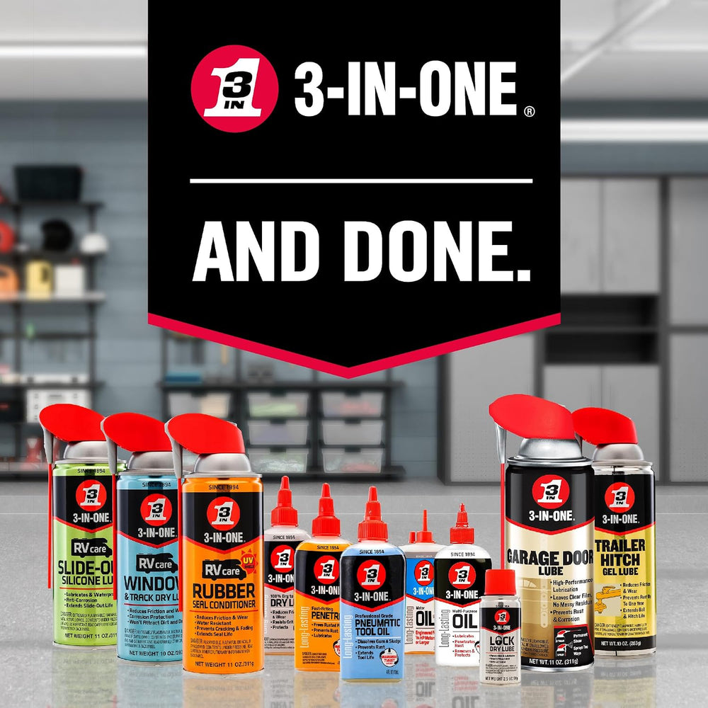 3-IN-ONE Garage Door Lubricant with SMART STRAW SPRAYS 2 WAYS, 11 OZ [6-PACK]