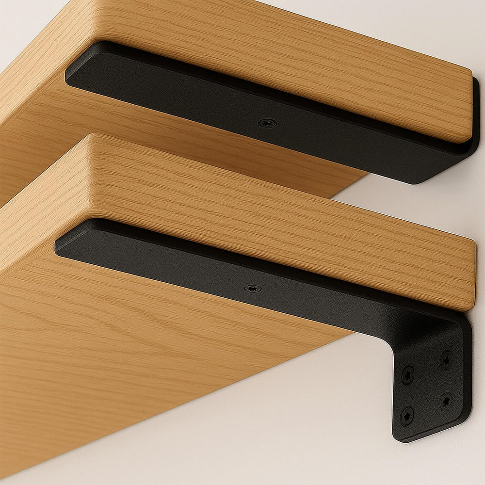 Floating Shelf Bracket 4 Inch of 8 Pack Heavy Duty Shelf Brackets Black Coate...
