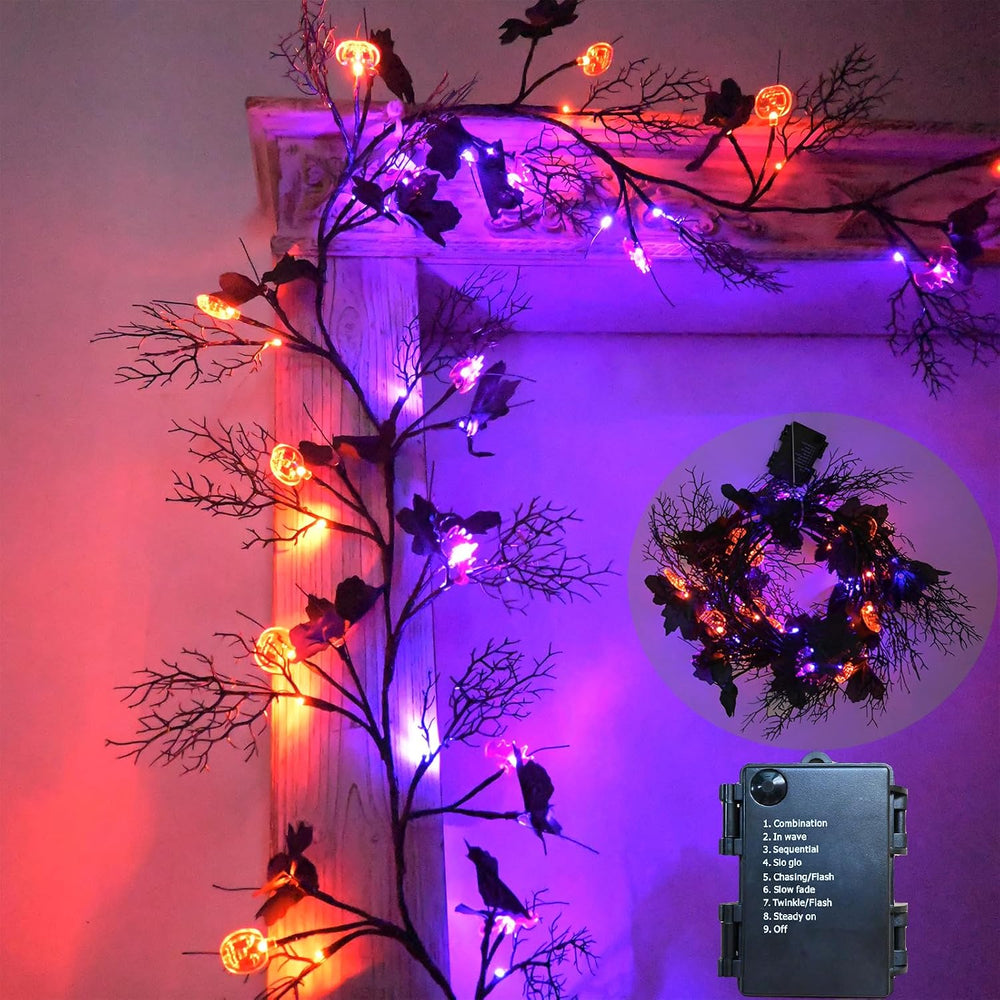 2026 Halloween Decor Lights 8.86FT 72 LED Willow Vine Twig with Timer Battery...