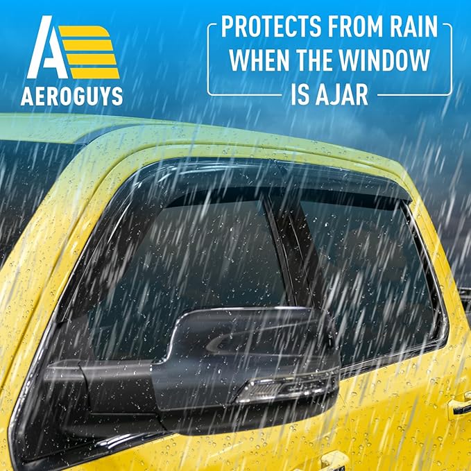 Extra Durable Window Deflectors Tape-On Window Visors Rain Guards Fit (4pcs)