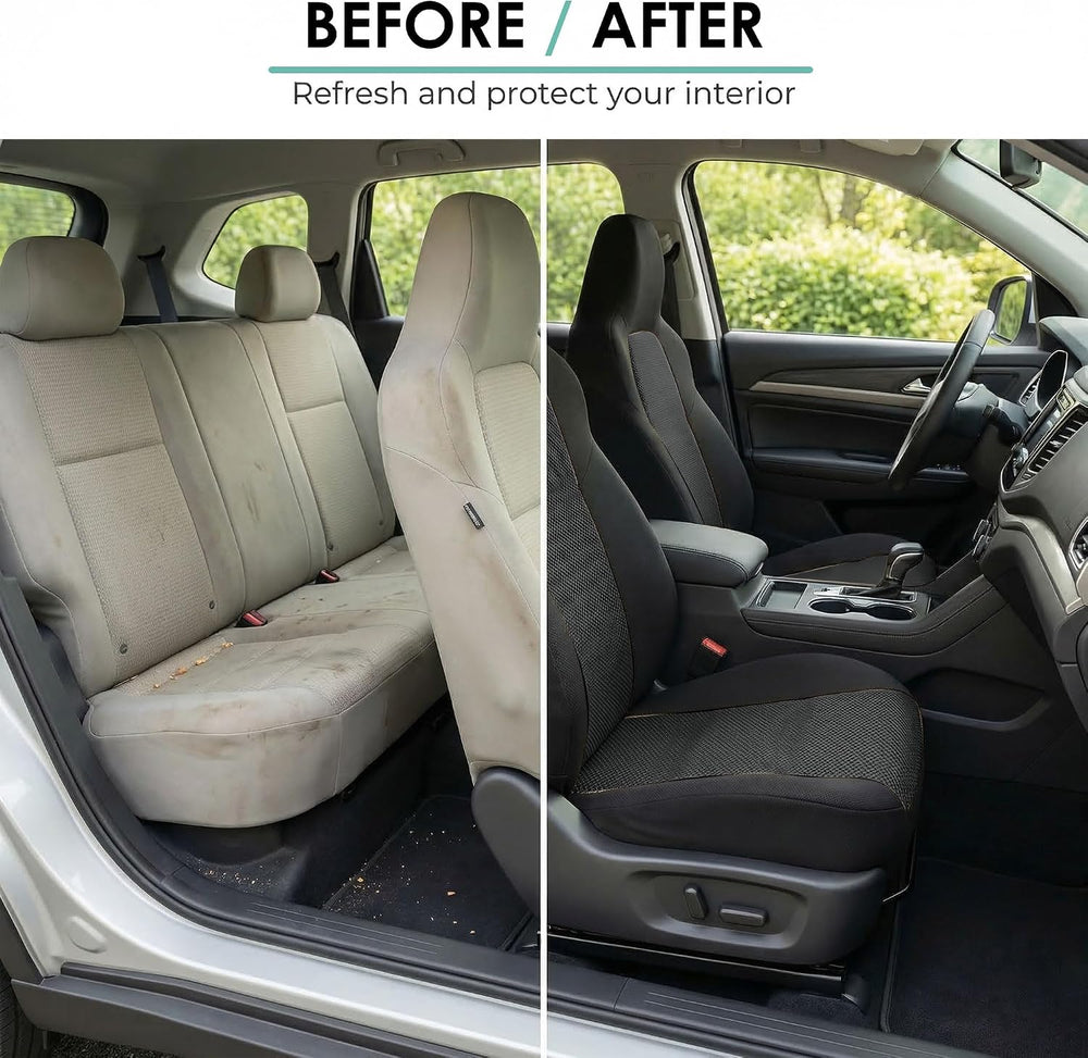 FH Group Car Seat Covers Classic Cloth Seat Covers Full Set with Gift – Unive...