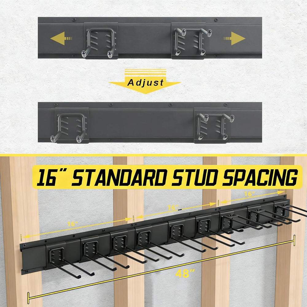 MBQQ Garage Tool Organizer Wall Mounted, 24 Inches Adjustable Garden Tool Org...