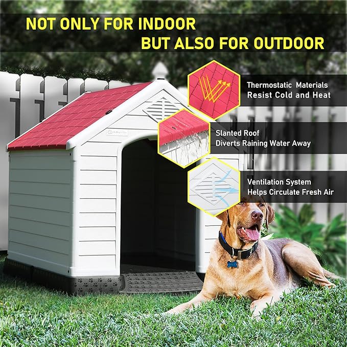 LEMBERI Durable Waterproof Plastic Dog House
