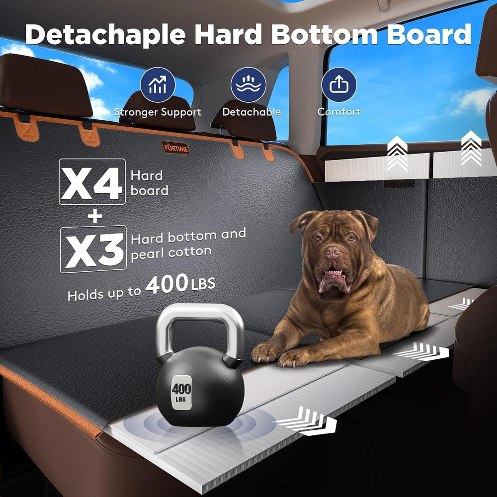 FURTIME Dog Car Seat Cover for Back Seat, PU Leather Back Seat Extender