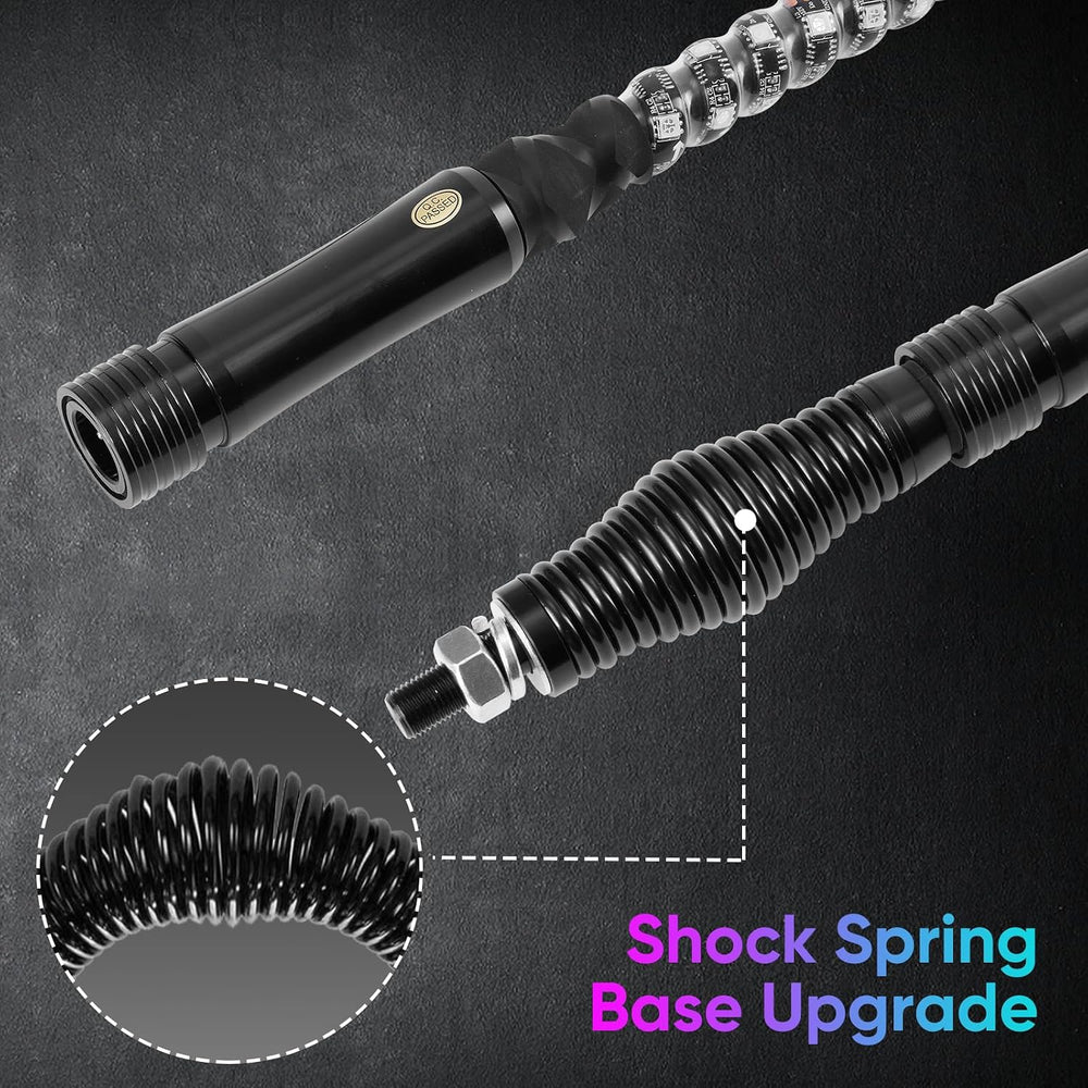 2PCS 4FT Whip Light and 4PCS Rock Light Combo Kit with Spring Base, Switch, A...