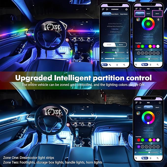 New Version Acrylic Car Dreamcolor Ambient Lighting Kit 14 in 1 LED Interior