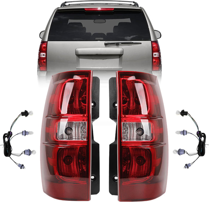 Dasbecan Rear Tail Light Assembly Compatible With 2007-2014 Tahoe Suburban Taillights With Bulbs & Wiring Harness Replaces# GM2801196 GM2800196 (Rear Left and Right Side)