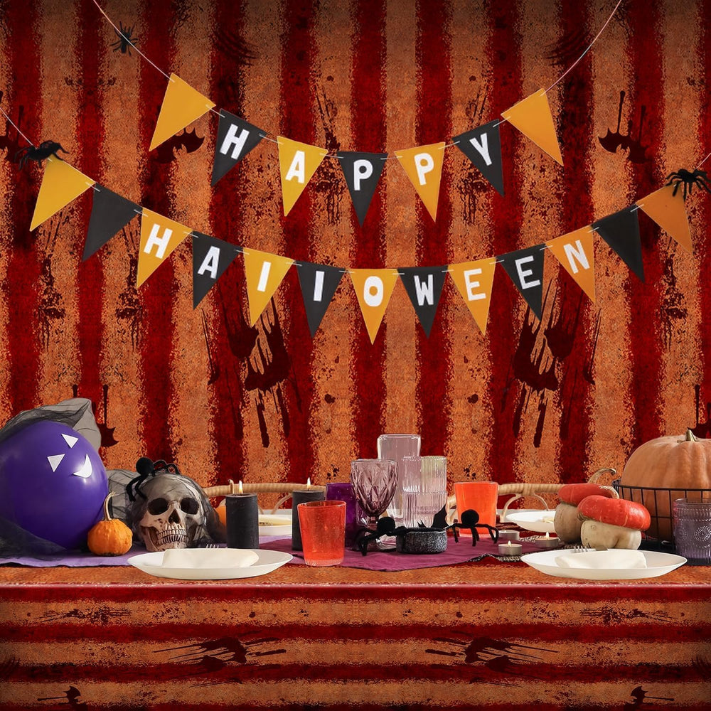 100 Ft Creepy Carnival Tablecloth Roll for Halloween Bloody Circus Tent Backd...