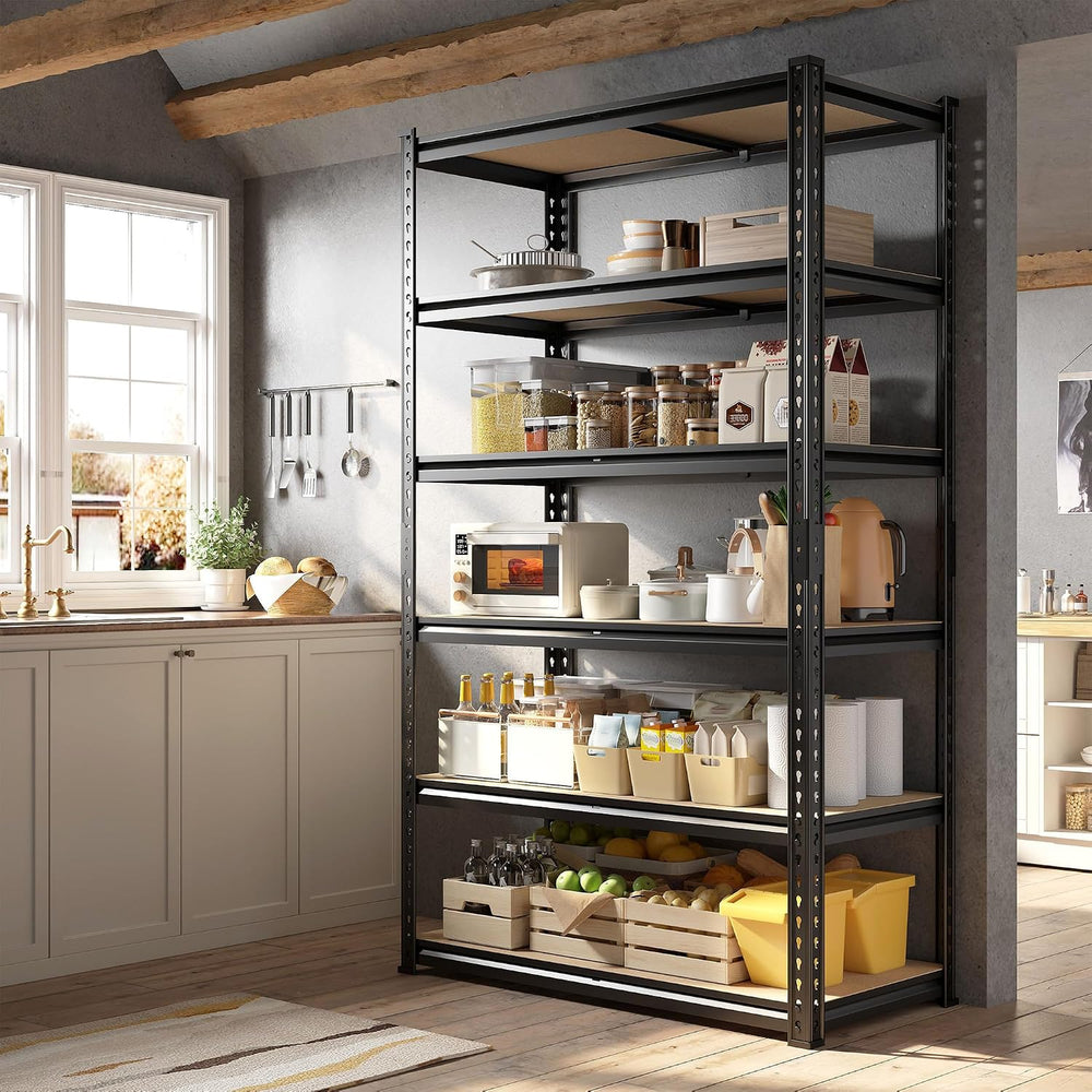 78" H Metal Shelving 6 Tier Garage Shelving Adjustable 2400LBS Storage S...
