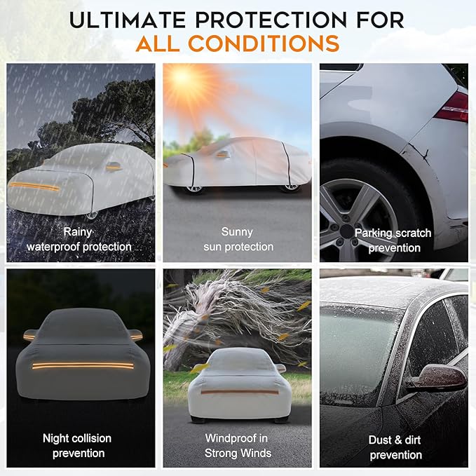 Waterproof Hatchback Car Cover: 6-Layer Protection from Rain, UV & Dust