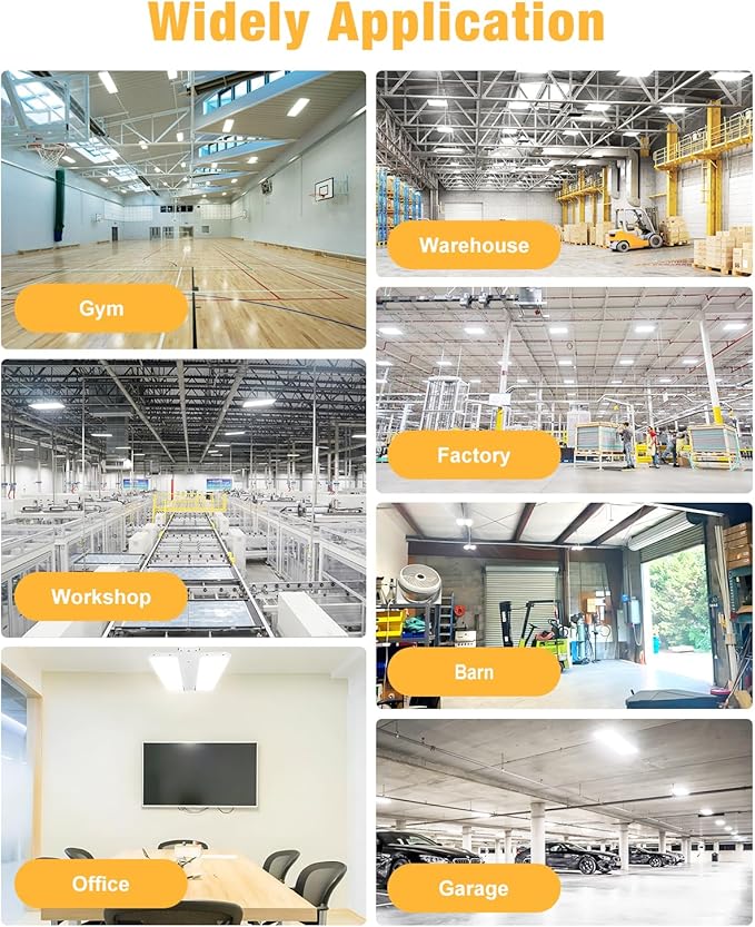 LED Linear High Bay Light, 130W 19500LM High Bay LED Shop Lights, 0-10V