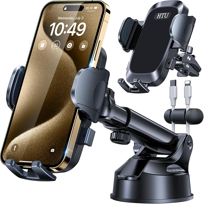 HTU 2025 Best Car Phone Holder 【Ultimate 5-in-1 & Upgraded 100+LBS Strongest