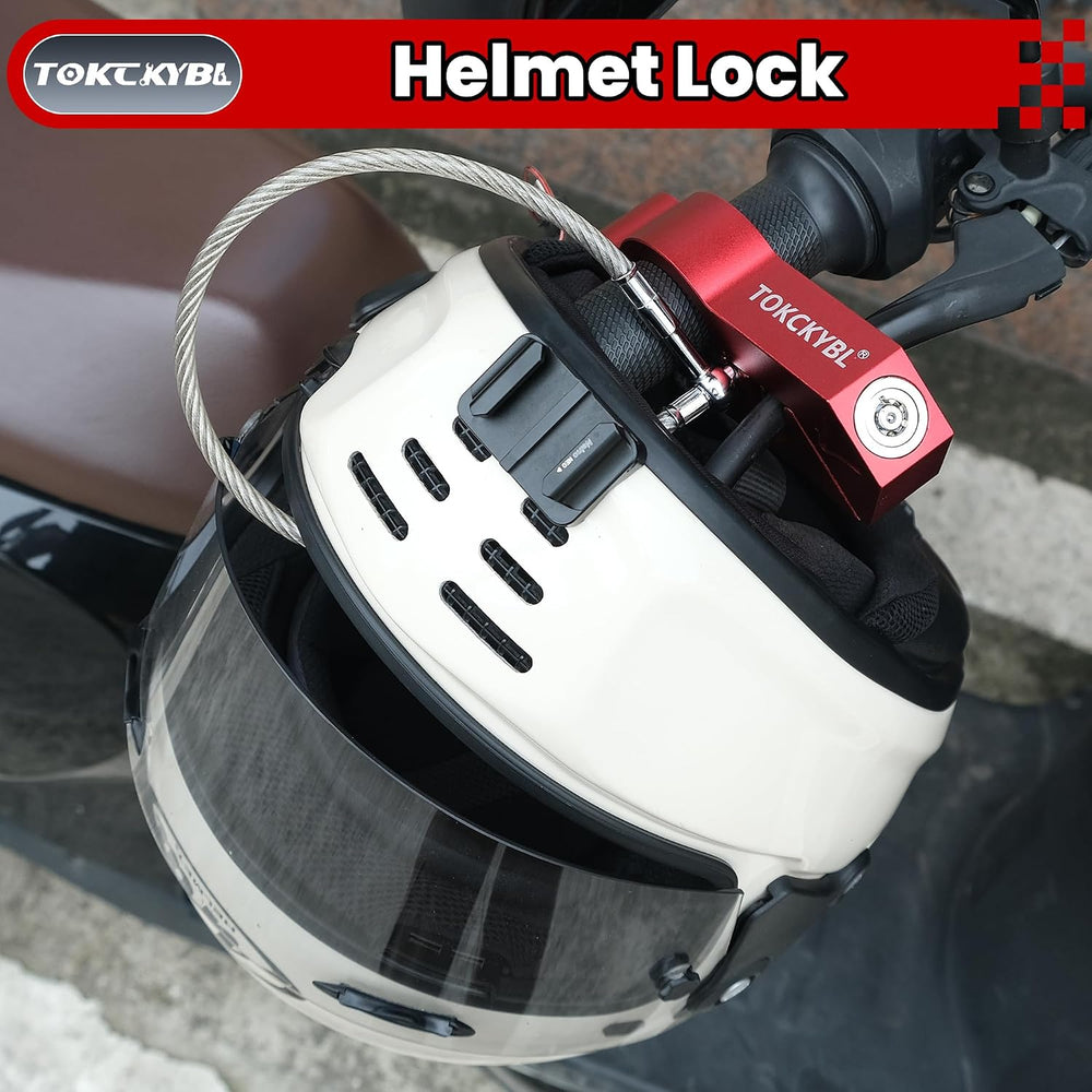 Upgrade Motorcycle Lock with 2 Heavy Duty Anti Theft Helmet