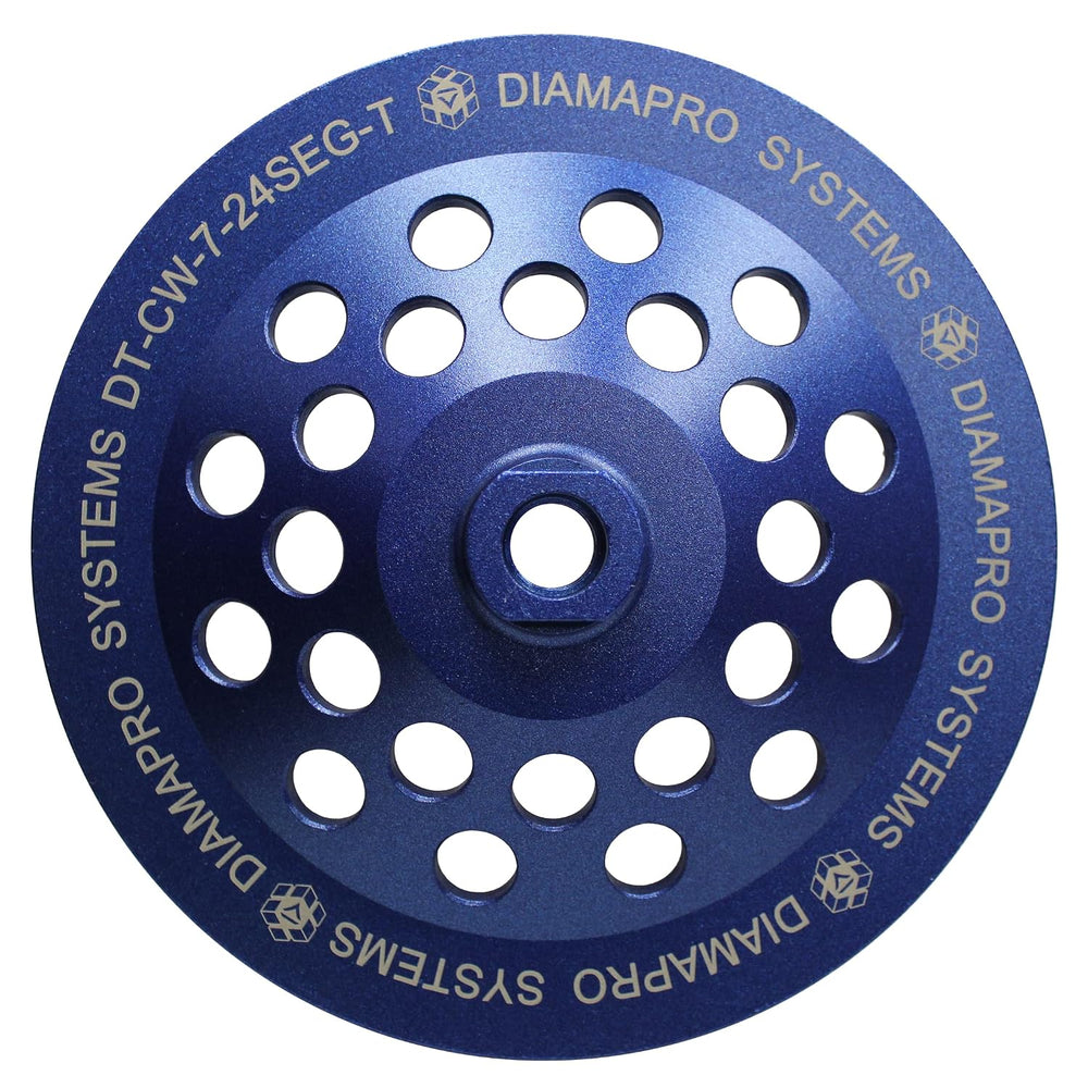 DT-CW-7-24SEG-T Threaded 7 Inch 24 Segment Turbo Concrete Grinding Cup Wheel ...