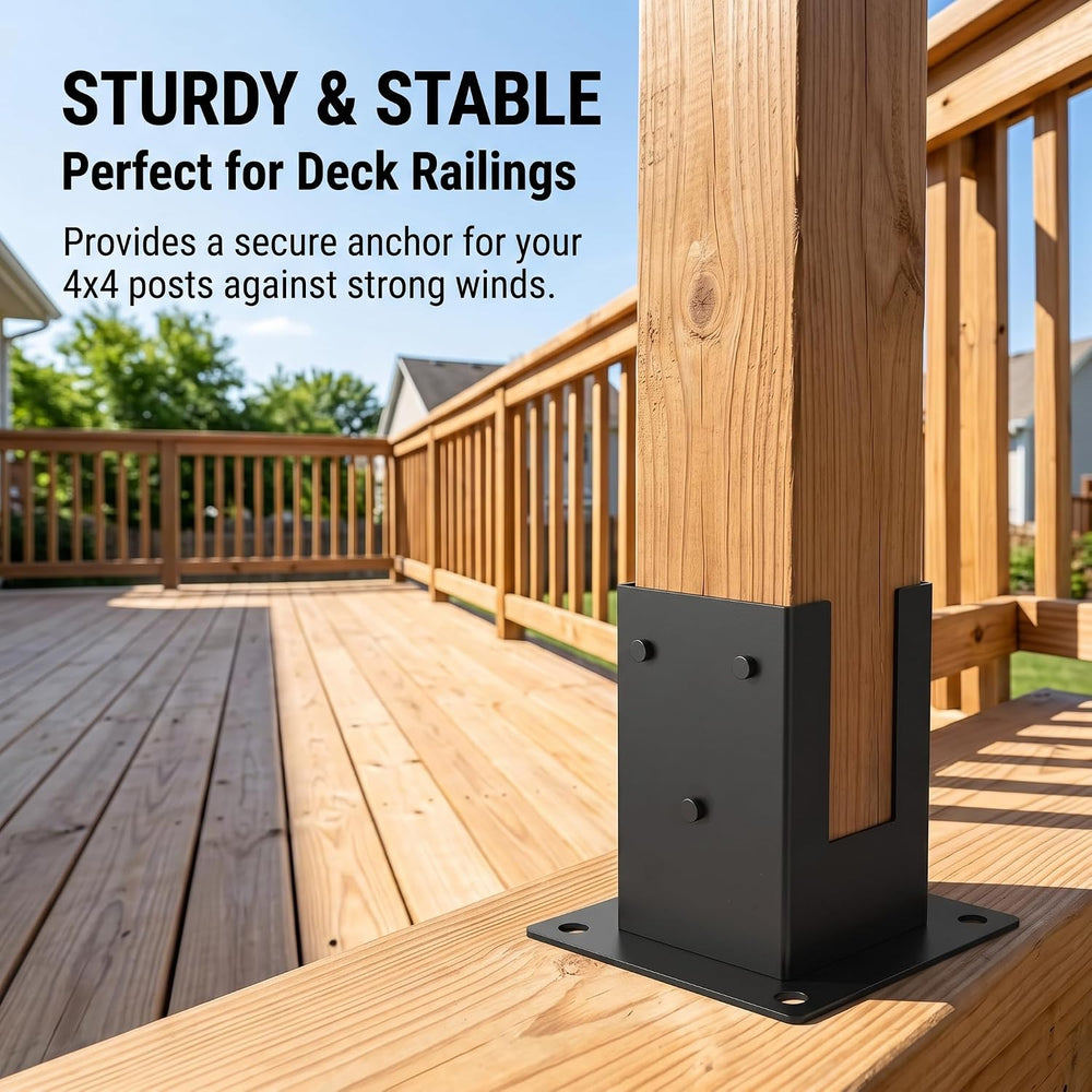 4×4 Post Base 8Pcs,Inner Size 3.58"x3.58" Post Brackets, Heavy Duty...