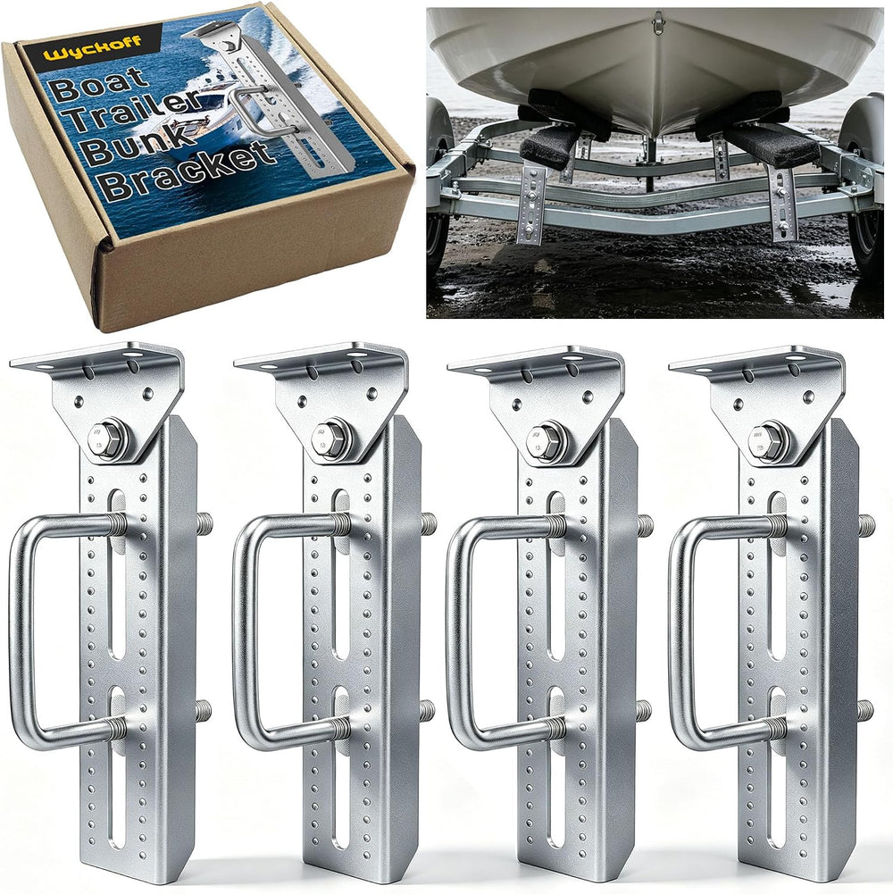 Wyckoff 10" Boat Trailer Bunk Brackets 4-Pack,Heavy Duty Galvanized Swivel